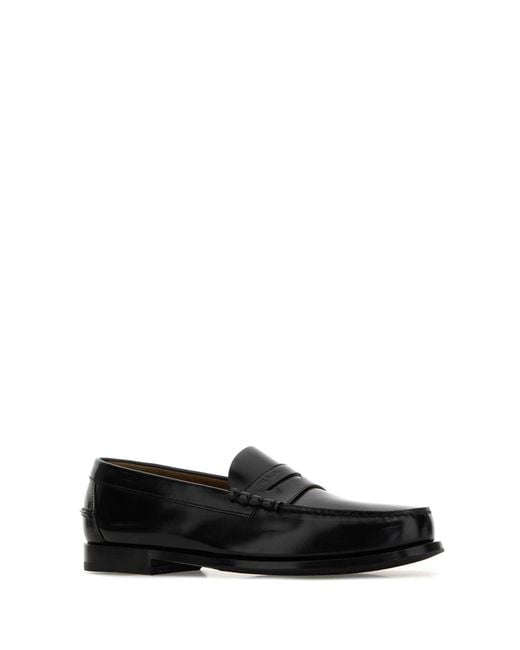 Prada Black Leather Loafers for men