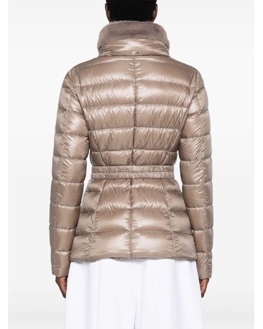 Herno Natural 'Claudia' Down Jacket With Belt