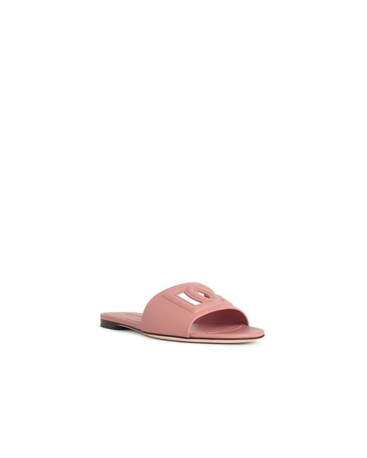 Dolce & Gabbana Pink Lear Slippers