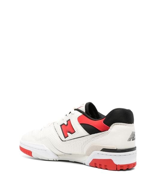 New Balance White '550' And Low Top Sneakers With Logo And Contrasting Details for men