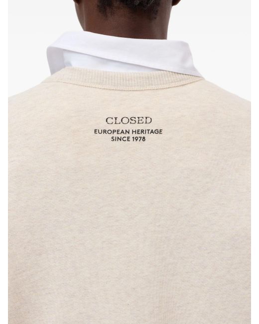Closed White Sweatshirt Mit V-Ausschnitt