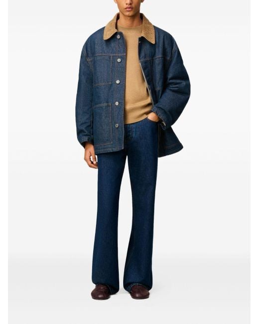 AMI Blue Worker Denim Jacket for men