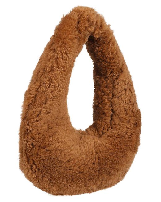 Anita Bilardi Brown Faux Fur Shoulder Bag