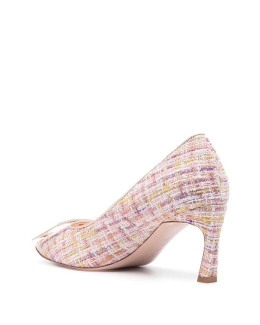 Roger Vivier Pink Knitted Slip On Pumps