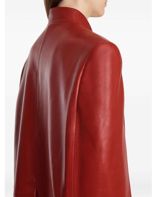 Khaite Red Dolso Leather Jacket