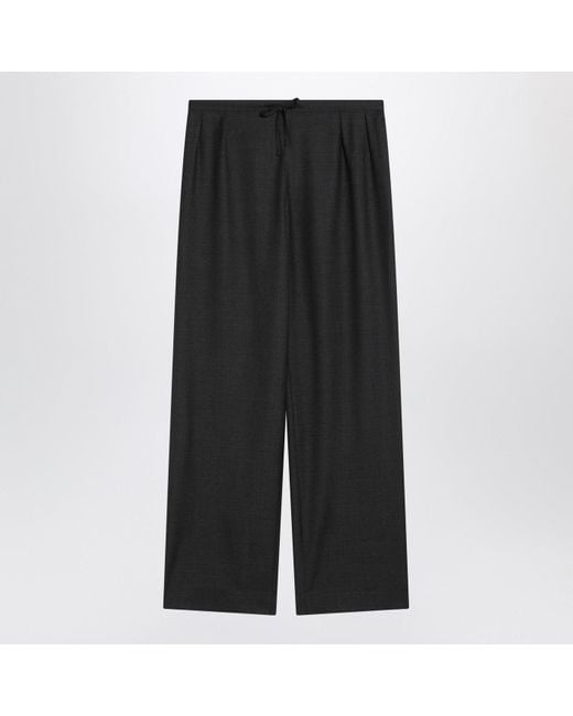 Loulou de Saison Black Wide Pants With Drawstring