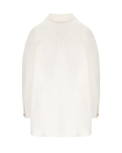 Max Mara White Mm Comma Shirt Jacket