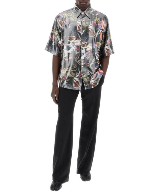 Acne Shirt Met Korte Mouwen Met Print Voor B. Sunded in het Gray voor heren