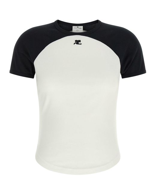 T-shirt du contraste du cercle des terres Courreges en coloris Black