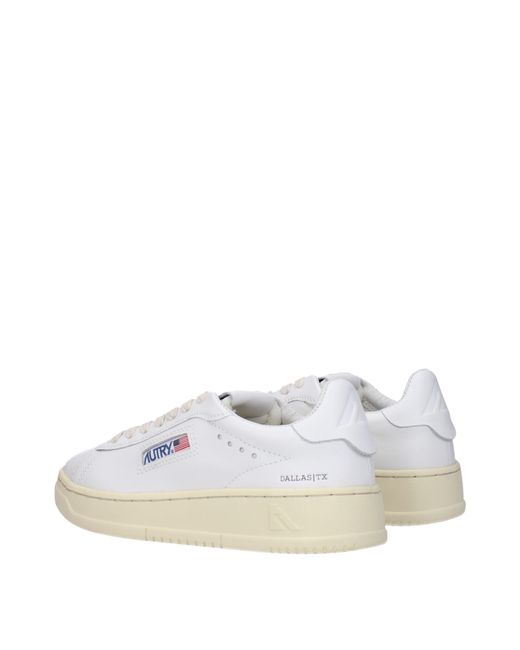 Autry White Sneakers Dallas Donna Pelle Bianco/Bianco