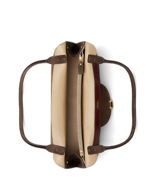 Versace Brown Genuine Calf Leather Handbag