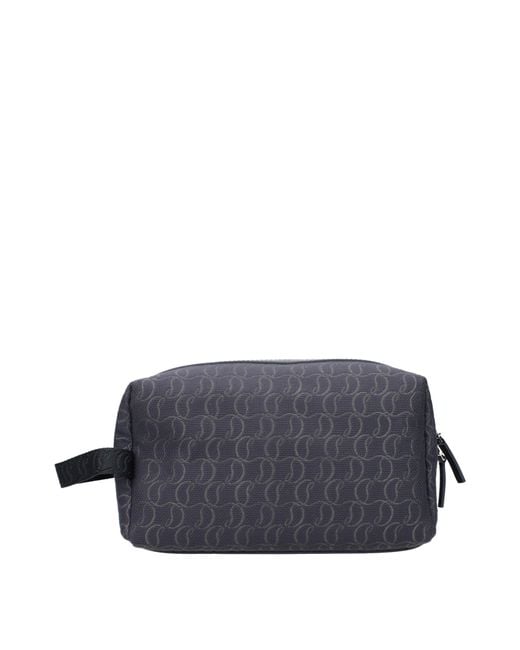 Louboutin Blue Beauty Case Fabric/Smoke