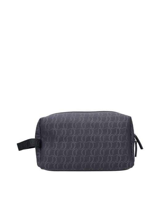 Louboutin Blue Beauty Case Uomo Tessuto Grigio/Fumo
