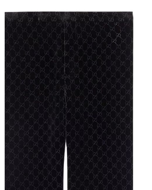 Gucci Black Gg Velvet Trousers for men