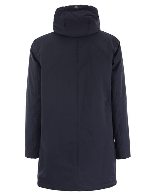 Herno Blue Hooded Padded Parka for men