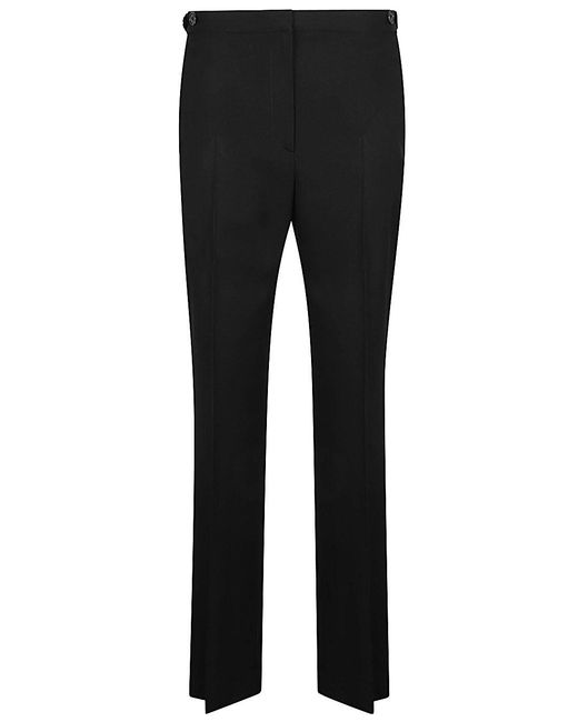 The Row Black Wool Straight Trousers