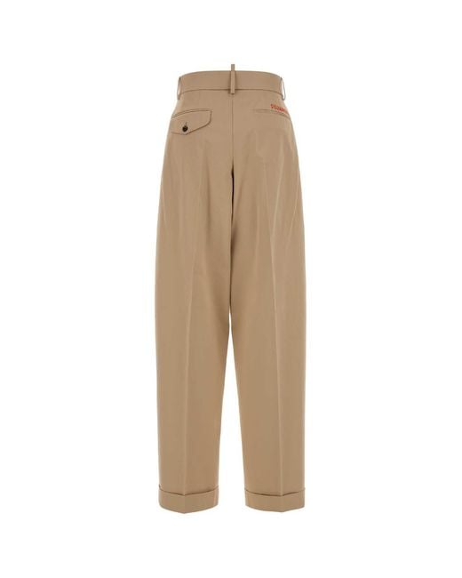 DSquared² Natural Relaxed Pleated Pants