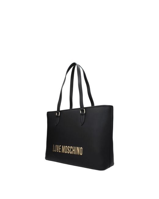 Love Moschino Black Eco Friendly Shoulder Bags Polyurethane