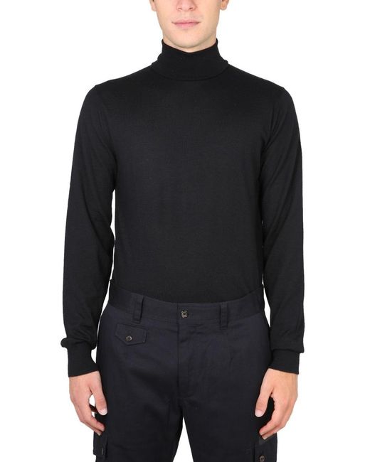 Dolce & Gabbana Black Maglia A Collo Alto Sweater for men