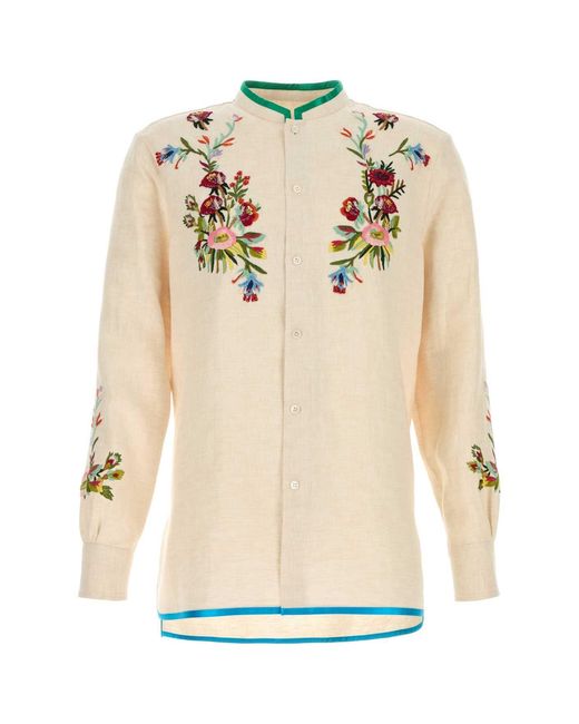 Valentino Garavani Natural Ivory Linen Shirt for men