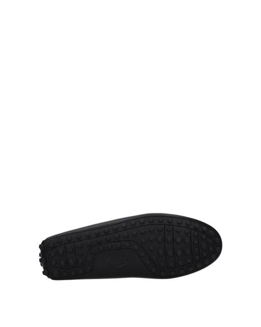 Tod's Black Moccasins Leather