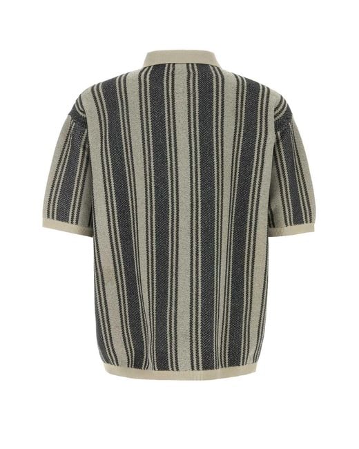 Nanamica Gray Embroidered Knit Polo Shirt