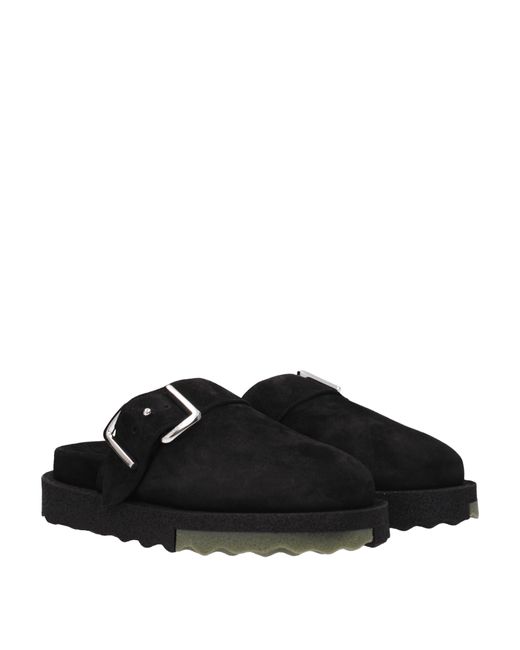 Off-White c/o Virgil Abloh Black Ciabatte E Zoccoli Uomo Camoscio Nero for men