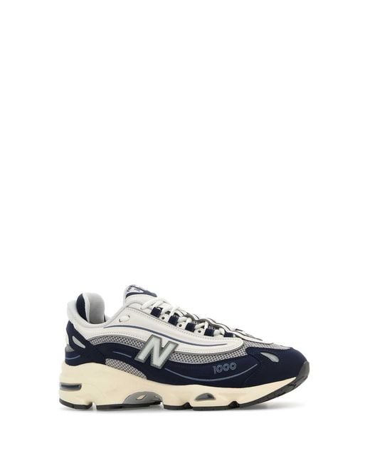 New Balance Blue Rubber And Mesh 1000 Sneakers