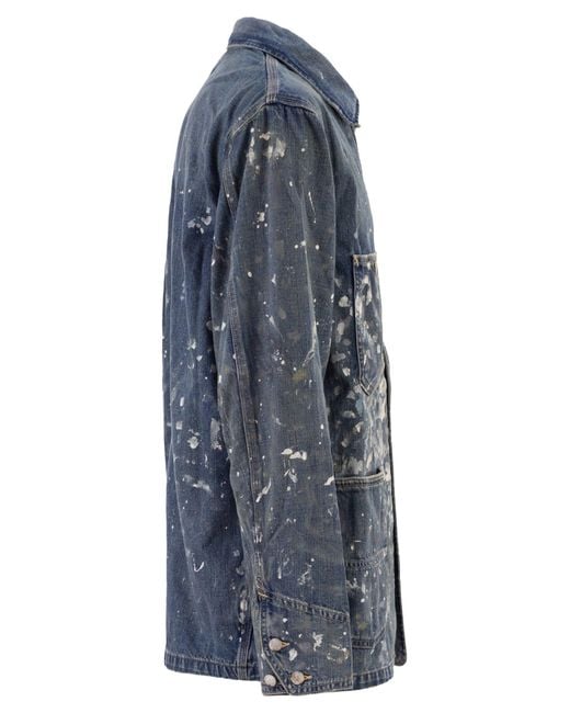 Polo Ralph Lauren Blue Limited Edition Hand Painted Jacket for men