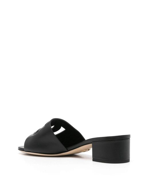 Dolce & Gabbana Dg Logo Lederen Sandalen in het Black