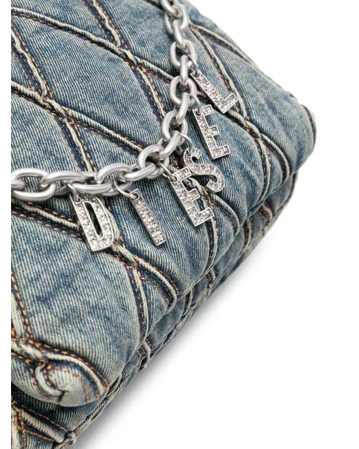 DIESEL Gray Charm-D S Denim Shoulder Bag