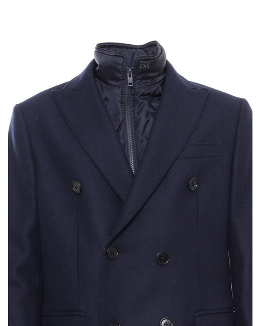 Fay Blue Cappotto Doppiopetto + Gilet