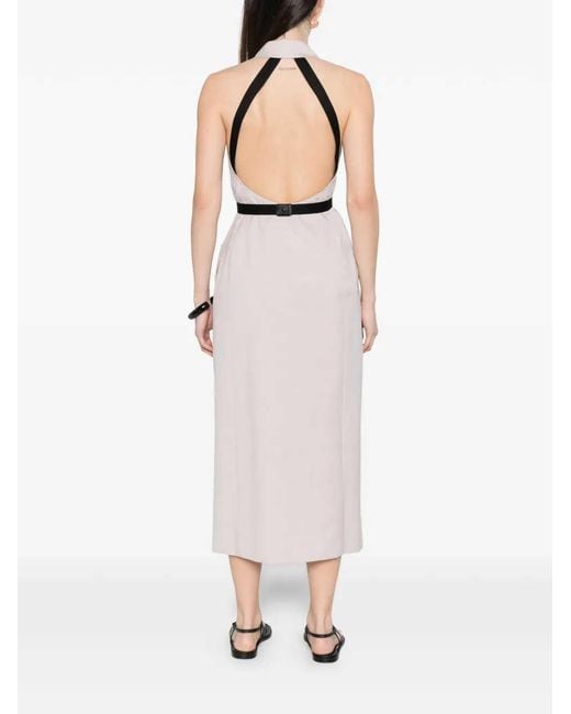 Max Mara White Collared Midi Dress