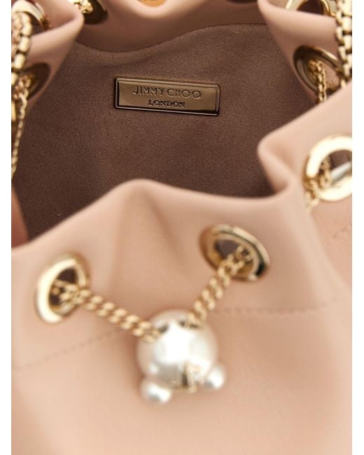 Jimmy Choo Natural Bon Bon Leather Bucket Bag