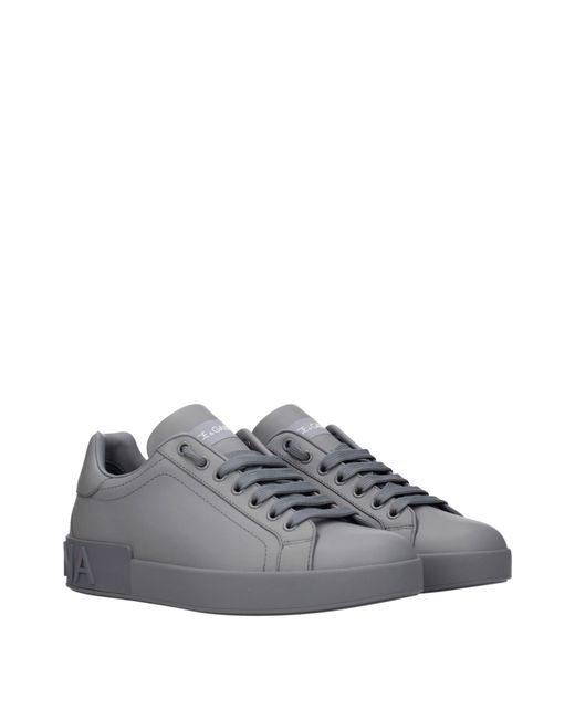 Dolce & Gabbana Gray Dolce&Gabbana Sneakers Uomo Pelle Grigio/Antracite for men