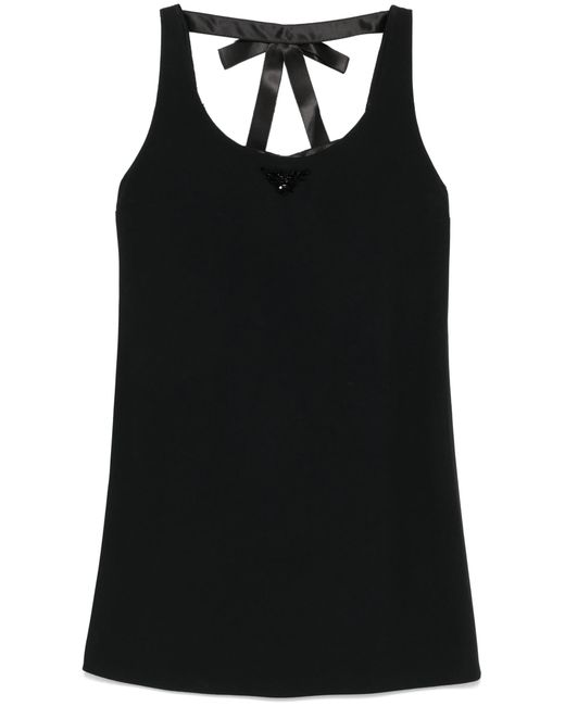 Prada Black Triangle-Logo Mini Dress