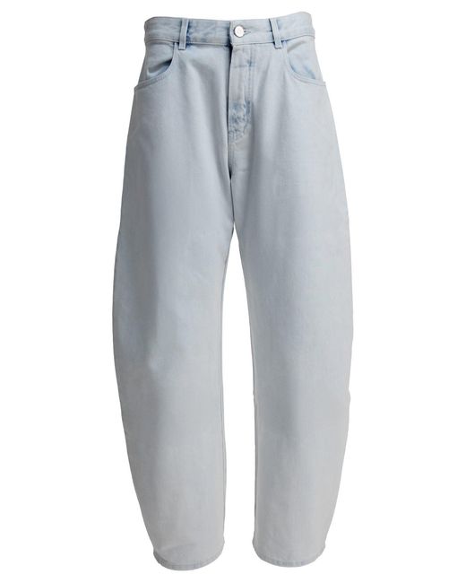 Alaïa Ronde Jeans Met Lage Taille in het Blue