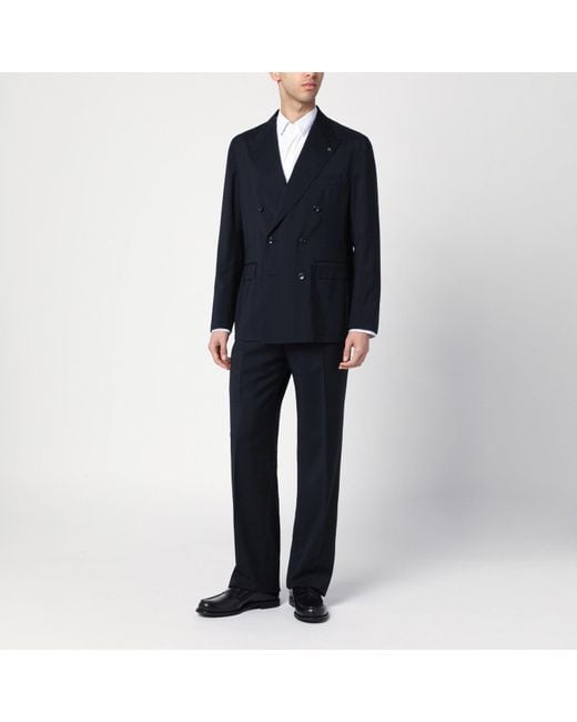 Tagliatore Black Double Breasted Suit