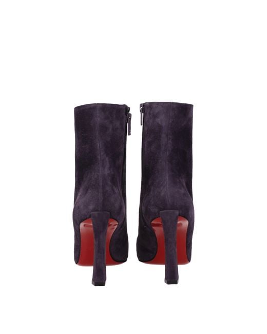 Louboutin Blue Stivaletti Condora Donna Camoscio Viola/Mora for men