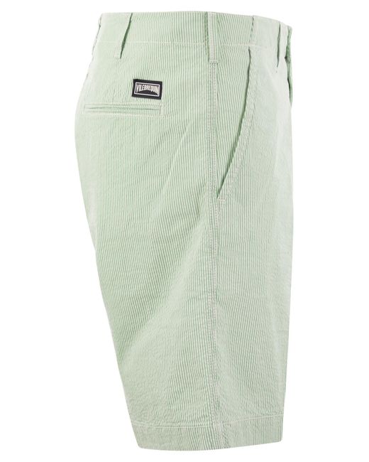 Pantaloncini di bermuda di micro -strisce di Vilebrequin in Green