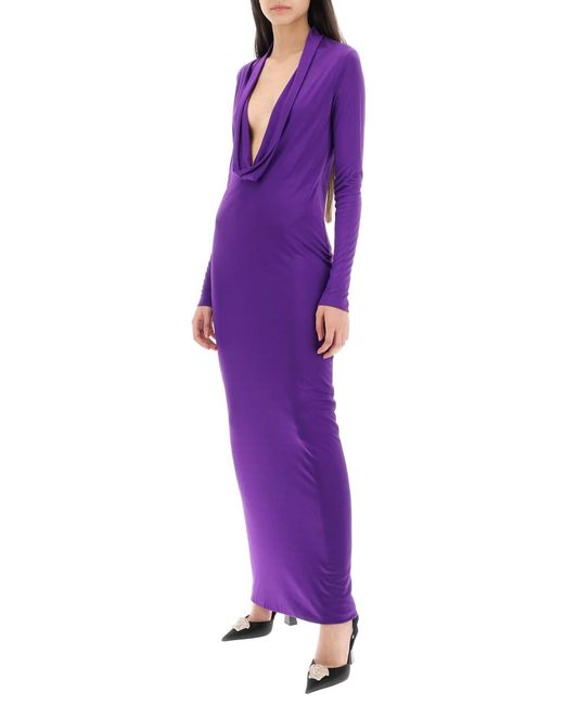 Versace Purple Robe aus Satin