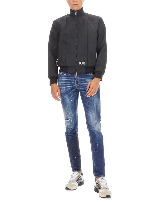 DSquared² Gray Bomber Jacket for men
