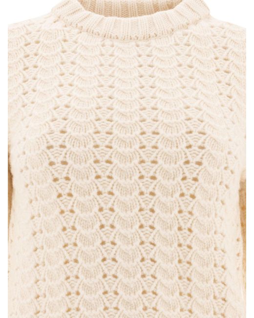 Aspesi Natural Maglione Girocollo in Maglia Pointelle