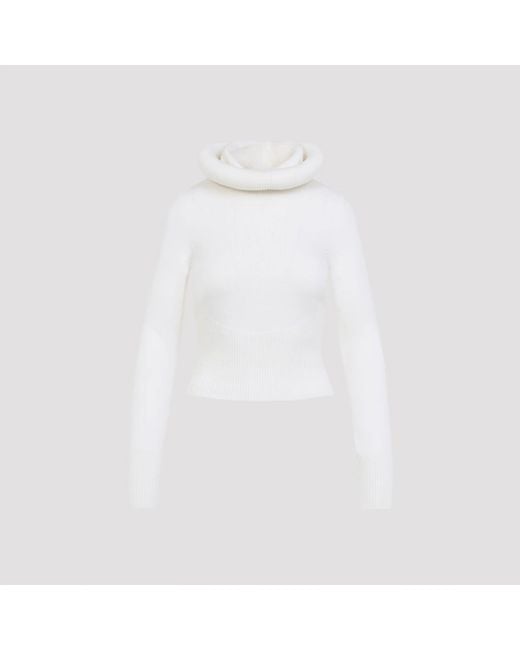 Alaïa White Hooded Pullover
