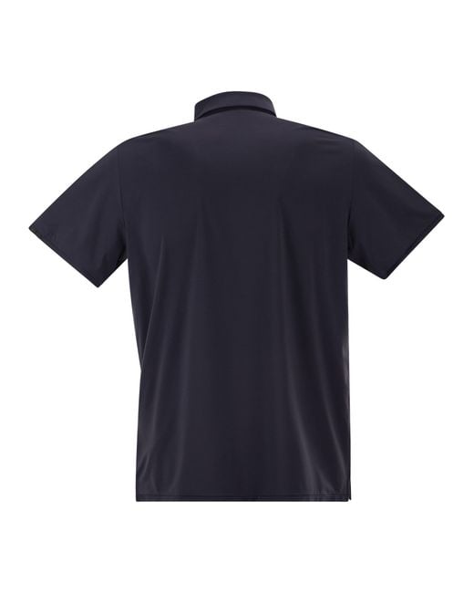 Rrd Blue Stretch Oxford Polo Shirt for men