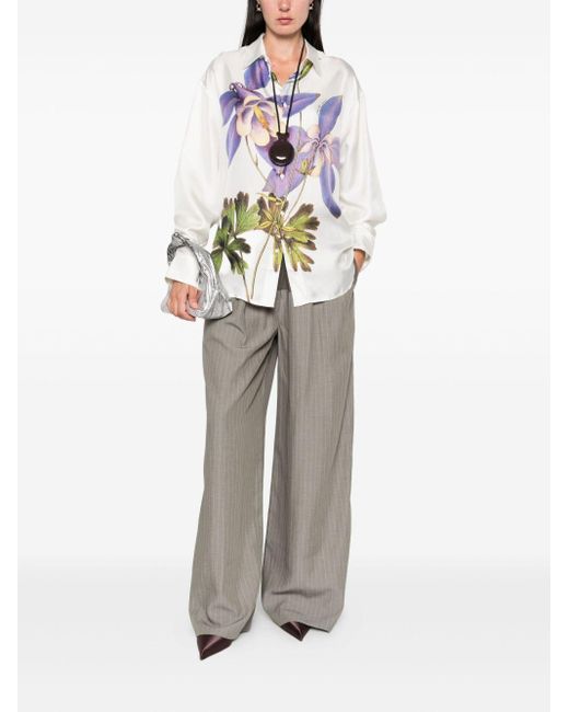 Camisa de seda estampada de Pierre Louis Mascia de color White
