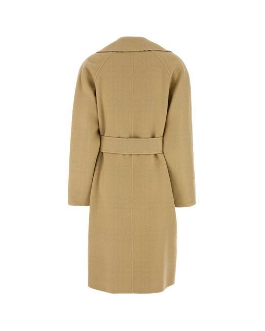 Burberry Natural Beige Wool Reversible Coat