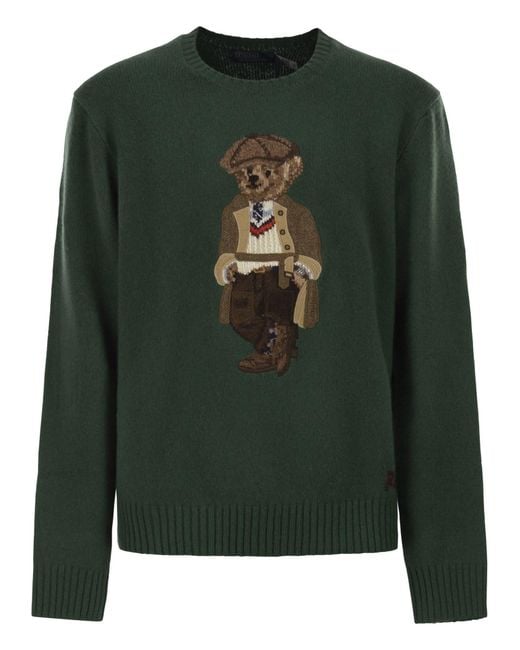 Polo Ralph Lauren Green Maglia Polo Orso for men