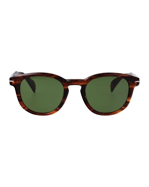 David Beckham Green Horn Acetate Sunglasses
