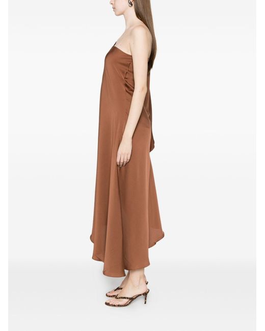 Silk95five Brown Ritz Silk Asymmetric Dress
